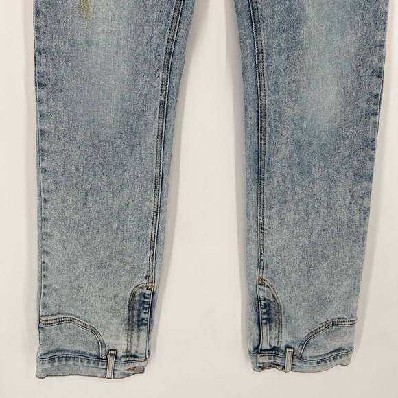 Revice Denim Reversed Bottom Cuffed Hem High Rise Straight Leg In Legally Blue - Picture 3 of 8